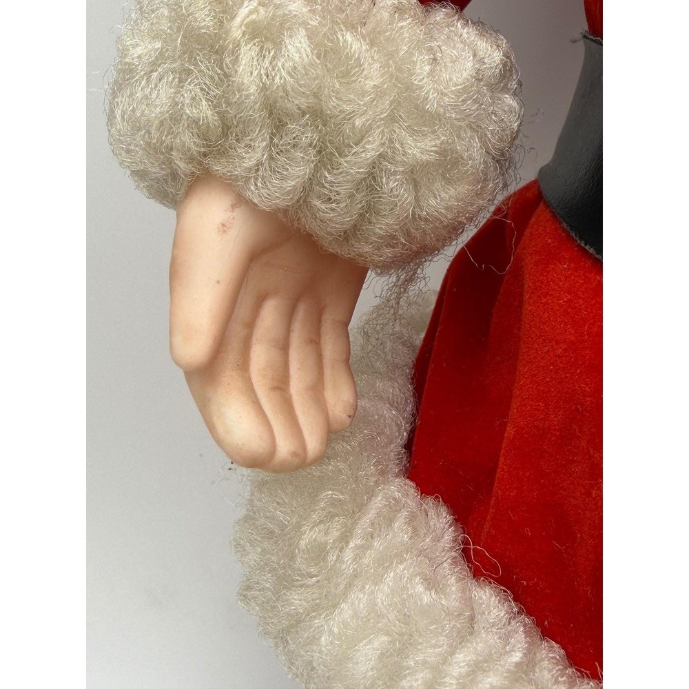 Vtg 80s Santa Claus Doll Figurine Classic Christmas Decor Standing Plush Lg 18" - Picture 3 of 12